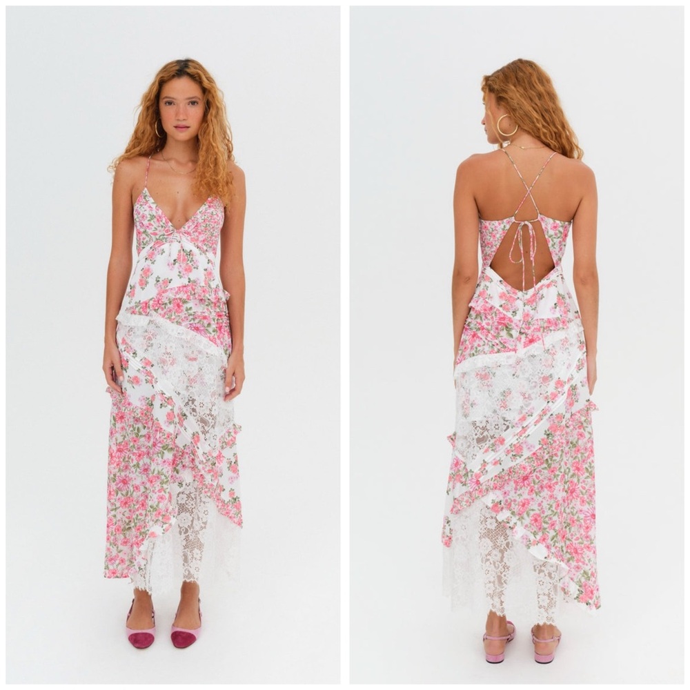 New For Love & Lemons Rosalyn Maxi Dress Size Medium